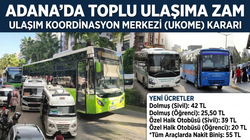 Adana’da Ulaşıma Zam